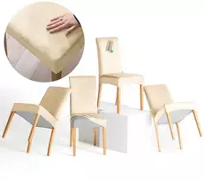 Kėdžių užvalkalų rinkinys Restilo Sento, smėlio spalvos (Light Beige), 4 vnt.