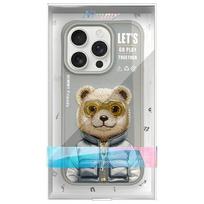 iphone 15 pro telefonai - Nimmy Cool&Cute 2.0 Bear Case for iPhone 15 Pro - Gray - 2 nuotrauka