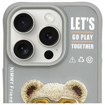 iphone 15 pro telefonai - Nimmy Cool&Cute 2.0 Bear Case for iPhone 15 Pro - Gray - 3 nuotrauka