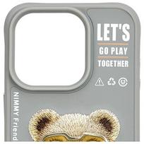 iphone 15 pro telefonai - Nimmy Cool&Cute 2.0 Bear Case for iPhone 15 Pro - Gray - 4 nuotrauka