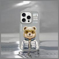 iphone 15 pro telefonai - Nimmy Cool&Cute 2.0 Bear Case for iPhone 15 Pro - Gray - 7 nuotrauka