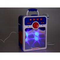 karaoke su mikrofonais - Jokomisiada Muzikinis boombox mėlynas garsiakalbis vaikams su mikrofonu IN0167 - 7 nuotrauka