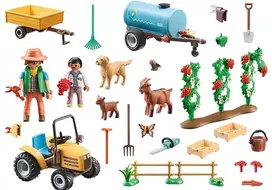 vandens cisternos - Playmobil Country Tractor With Trailer and Water Tank 71442 - 3 nuotrauka