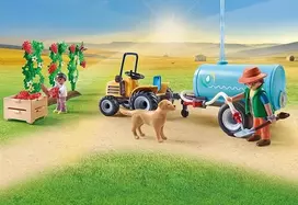 vandens cisternos - Playmobil Country Tractor With Trailer and Water Tank 71442 - 4 nuotrauka