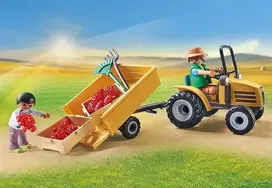 vandens cisternos - Playmobil Country Tractor With Trailer and Water Tank 71442 - 5 nuotrauka