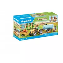 vandens cisternos - Playmobil Country Tractor With Trailer and Water Tank 71442 - 6 nuotrauka