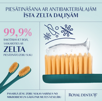 royal denta - ROYAL DENTA dantų šepetėlis GOLD MEDIUM, 1 vnt. - 3 nuotrauka