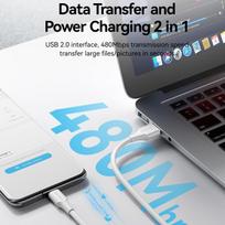 usb type c laidas - CABLE USB-C TO USB2.0/1.5M WHITE CTHWG VENTION - 15 nuotrauka