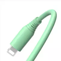 lightning to usb a cable - Tellur Silicone USB to Lightning cable 3A, 1m, green - 2 nuotrauka