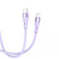 adapteriai type c - Tellur Silicone Type-C to Lightning cable PD30W 1m purple - 2 nuotrauka