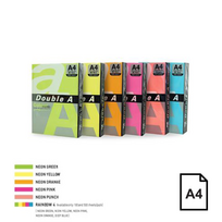double a popierius - Spalvotas Neon popierius Double A, 75g, A4, 500 lapų, Rainbow 4 - 2 nuotrauka