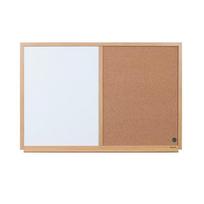 kamstine lenta - Baltoji magnetinė ir kamštinė lenta BI-OFFICE EARTH Combo 90x60, ąžuolo rėmas - 3 nuotrauka