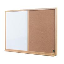kamstine lenta - Baltoji magnetinė ir kamštinė lenta BI-OFFICE EARTH Combo 90x60, ąžuolo rėmas - 4 nuotrauka