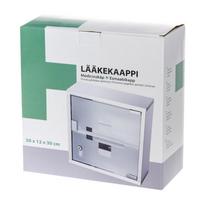 pilka virtuvines spintele - Tammer Brands Metalinė pirmosios pagalbos spintelė su stiklinėmis durelėmis, pilka - 2 nuotrauka