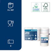 tork popieriniai ranksluosciai - Popieriniai rankšluosčiai Tork Plus Paper Towel 160m 457 Sheets White - 6 nuotrauka