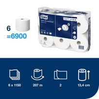 tualetinis popierius - Tualetinis popierius Tork SmartOne Advanced Toilet Roll T8 6pcs White - 9 nuotrauka
