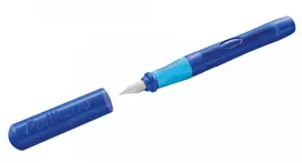pelikan plunksnakotis - Plunksnakotis Pelikan Junior, mėlynas (Blue), A storio iridžio plunksna, dešiniarankiams - 4 nuotrauka