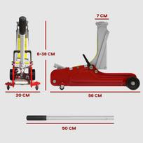 zeme lt - Automobilinis keltuvas hidraulinis 2,5 tonos 80–380 mm Raudonas (Red) - 8 nuotrauka
