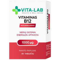 VITA-LAB maisto papildas VITAMINAS B12 1000 µg, 30 tablečių