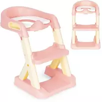 EcoToys Mokomasis tualeto dangtis su laipteliais, rožinis 