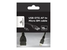 otg cable - Gembird A-OTG-AFBM-03 USB OTG AF to Micro BM Cable 0.15m - 2 nuotrauka