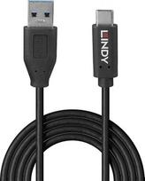 type c to usb 3.1 cable - Lindy USB 3.2 Type A to C Cable 1m Juodas (Black) / 36971 - 2 nuotrauka
