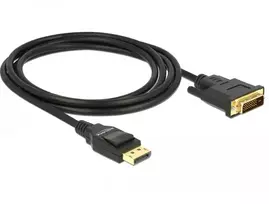 displayport 2.0 kabelis laidas - Delock Cable DisplayPort 1.2 Male to DVI 24+1 Male Passive Series 2m Black - 2 nuotrauka