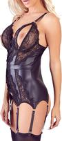 korsetai - Cottelli Lingerie Crotchless Basque korsetas, S Juodas (Black) - 7 nuotrauka