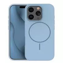 iphone 16 pro apple silicone deklas - iLike Apple iPhone 16 Pro Max Soft Touch Silicone Case With Magnetic Light Blue - 2 nuotrauka