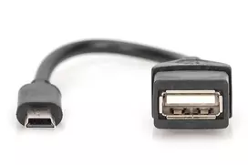 usb s adapteris - ASSMAN Adapter Cable USB / USB-mini Black 0.2m - 2 nuotrauka