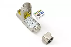 laidu jungtys laukui - Digitus DN-93638 RJ45 CAT 6A jungtis, ekranuota, Sidabras, Geltona (Silver, Yellow) - 2 nuotrauka
