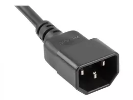 2500 - LANBERG PS0-04E-0100-IEC-BK, 1 m, 4 lizdai, Juodas (Black) - 3 nuotrauka