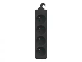 2500 - LANBERG PS0-04E-0100-IEC-BK, 1 m, 4 lizdai, Juodas (Black) - 4 nuotrauka