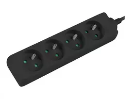 2500 - LANBERG PS0-04E-0100-IEC-BK, 1 m, 4 lizdai, Juodas (Black) - 5 nuotrauka