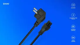 250v maitinimo laidas - Savio CL-158 Maitinimo kabelis IEC C5 3 m Juodas (Black) - 2 nuotrauka