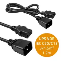 maitinimo laidas c13 - Qoltec 53991 Maitinimo kabelis UPS C20/C13 1,2 m Juoda (Black) - 4 nuotrauka