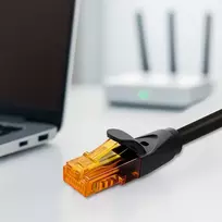 utp cat6 20m - Qoltec 54565 UTP Patchcord Cable CAT6 2xRJ45 20m Juodas (Black) - 3 nuotrauka