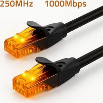 utp kabelis cat6 25m - Qoltec 54566 UTP Patchcord Cable CAT6 2xRJ45 25m Juodas (Black) - 5 nuotrauka