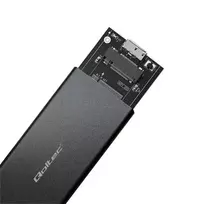 sata 3 kabelis - QOLTEC 51854 Hard drive Enclosure M.2 SATA SSD NGFF USB 3.0 - 2 nuotrauka