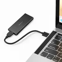 sata 3 kabelis - QOLTEC 51854 Hard drive Enclosure M.2 SATA SSD NGFF USB 3.0 - 7 nuotrauka