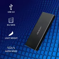 sata 3 kabelis - QOLTEC 51854 Hard drive Enclosure M.2 SATA SSD NGFF USB 3.0 - 8 nuotrauka
