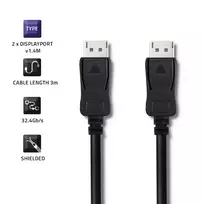 displayport 3m - Qoltec DisplayPort v1.4 Cable Black 3m - 3 nuotrauka