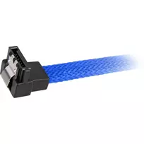 sata 3 kabelis - Sharkoon SATA III Angled Cable blue - 30 cm - 3 nuotrauka