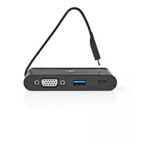 adapteriai vga - Nedis USB adapteris USB 3.1 USB Type-C™ USB Type-A / USB Type-C™ / 1x VGA, juodas - 4 nuotrauka
