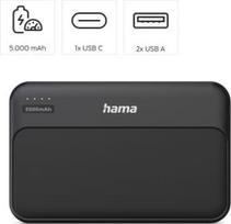 5000 mah power bank - Hama Power Pack Pocket 5, 5000mAh, antracito spalvos - 2 nuotrauka