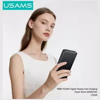 powerbank 20w - USAMS PB80, 10000mAh, 20W, juodas (black) - 2 nuotrauka
