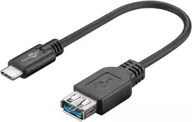 usb s adapteris - Goobay Wentronic TCOCUSB3102 - 0.2 m - USB C - USB A - 3.2 Gen 1 (3.1 Gen 1) - 5000 Mbit/s - Juodas - 3 nuotrauka