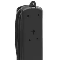 virsitampio - Ilgiklis Qoltec 50112, 6 lizdai, 3 m, Juodas (Black) - 2 nuotrauka