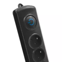 virsitampio - Ilgiklis Qoltec 50112, 6 lizdai, 3 m, Juodas (Black) - 3 nuotrauka