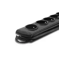 virsitampio - Ilgiklis Qoltec 50112, 6 lizdai, 3 m, Juodas (Black) - 4 nuotrauka